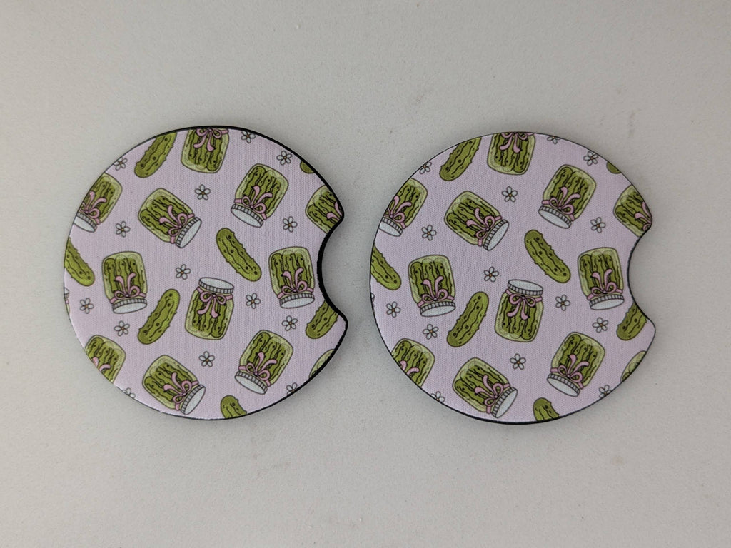 Pickle Lover Girls Coquette Car Coasters