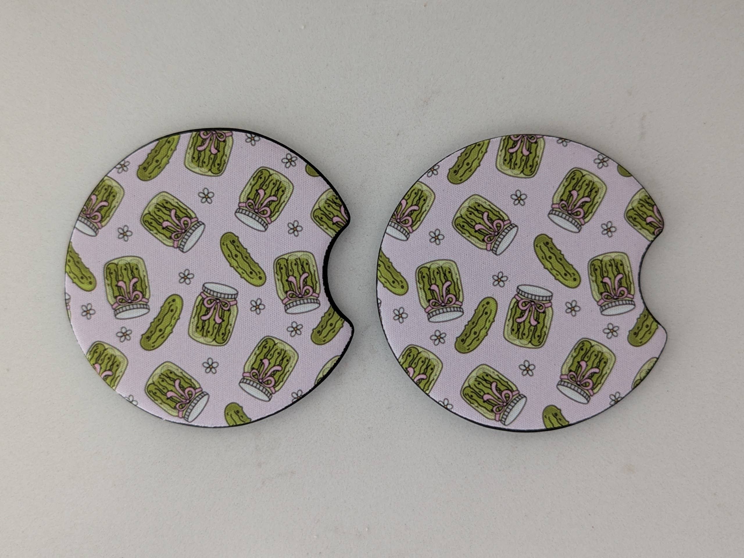Pickle Lover Girls Coquette Car Coasters