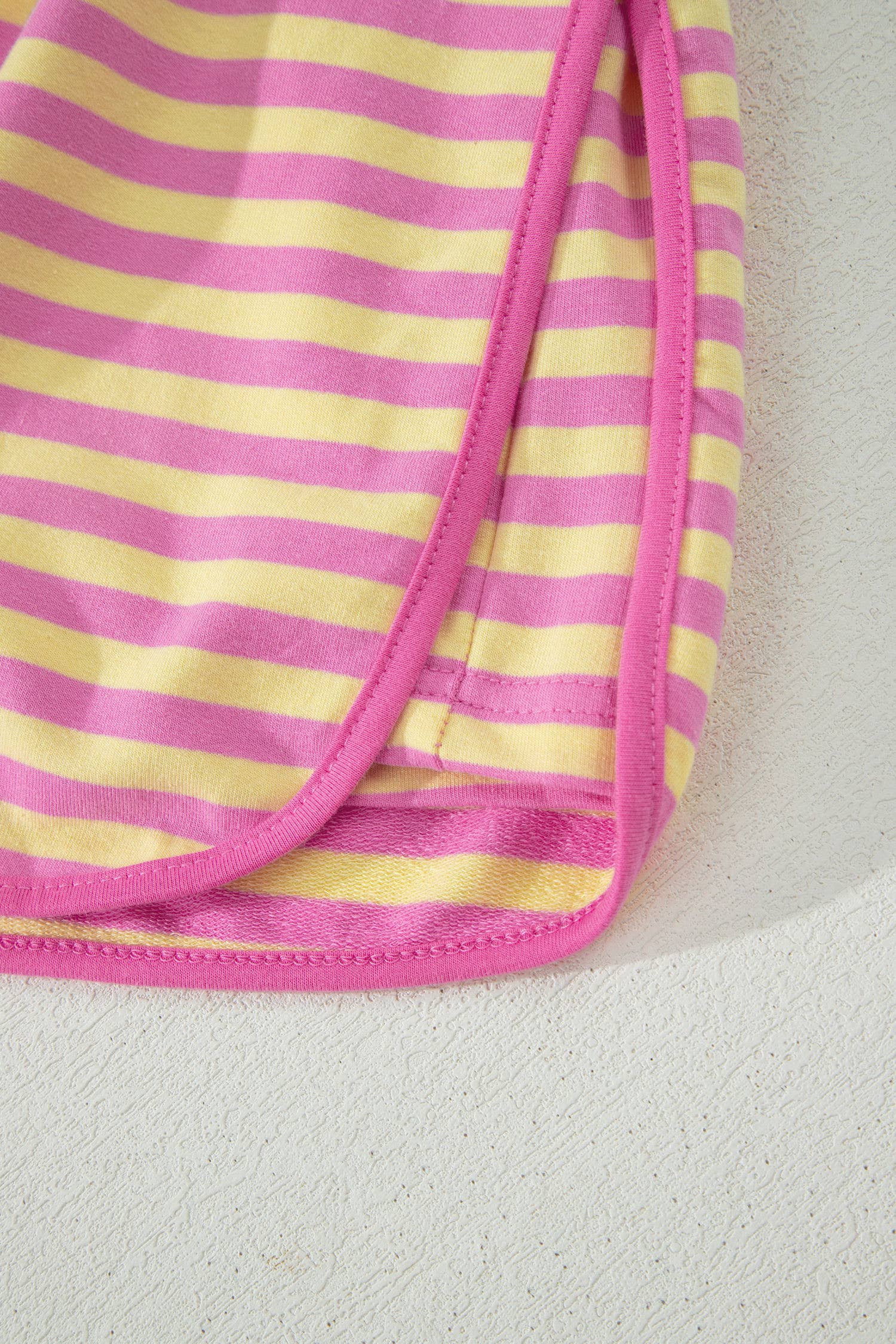 66 Stripe Short Sleeve Top and Skirt Lounge Set (S-XL): Pink Stripe / Missy / S