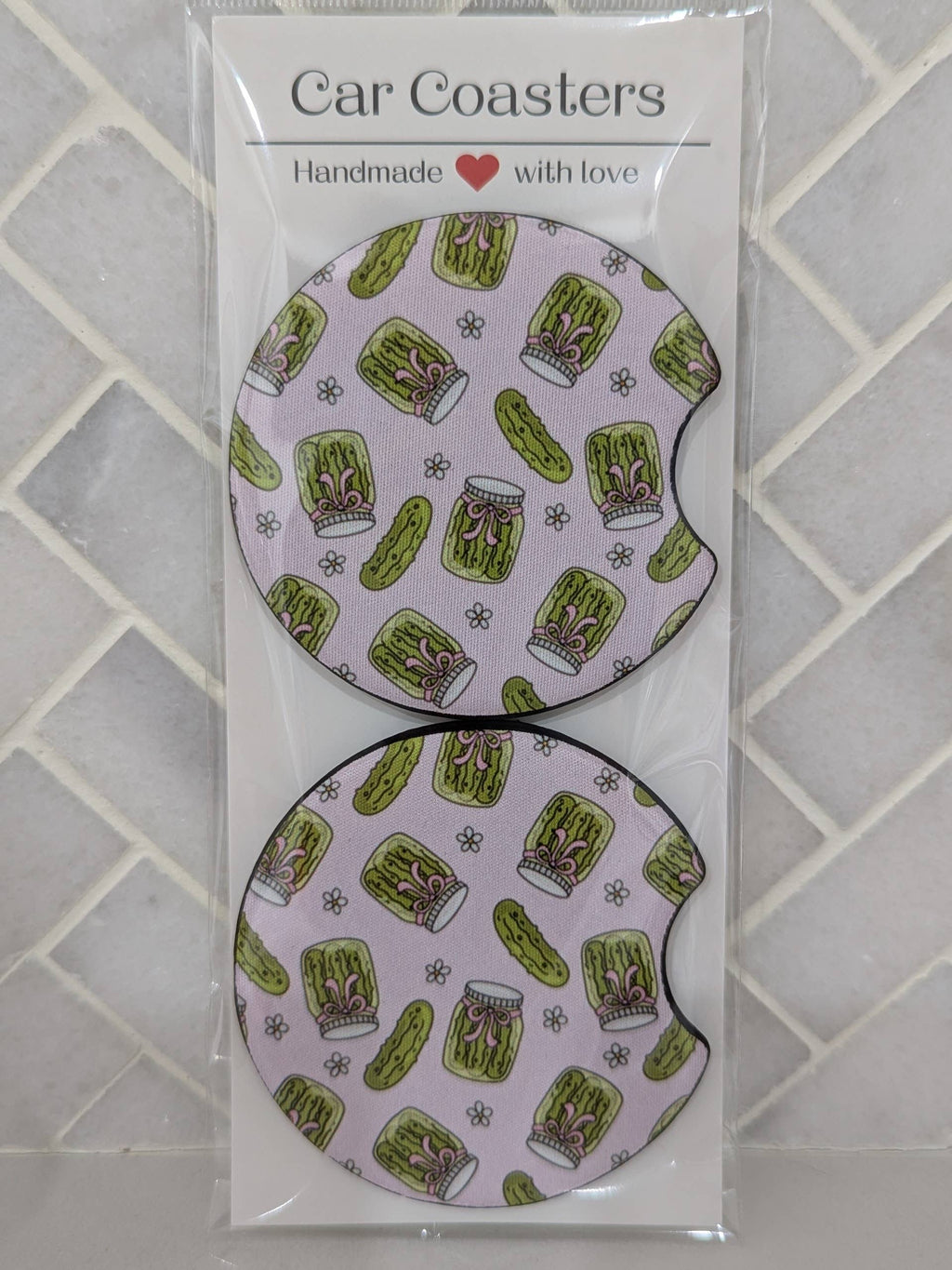 Pickle Lover Girls Coquette Car Coasters
