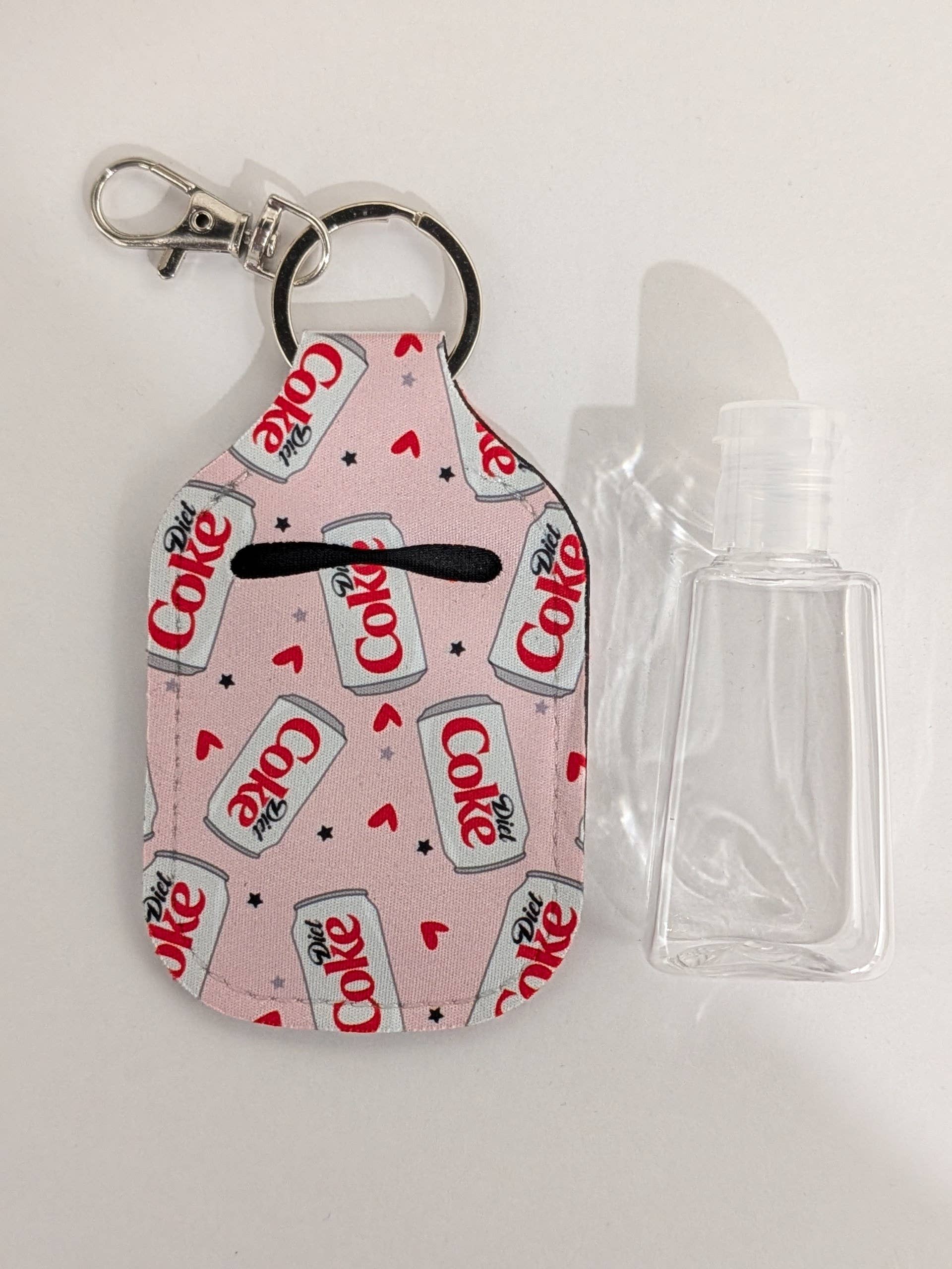 Diet Soda Hand Sanitizer Keychain Holder