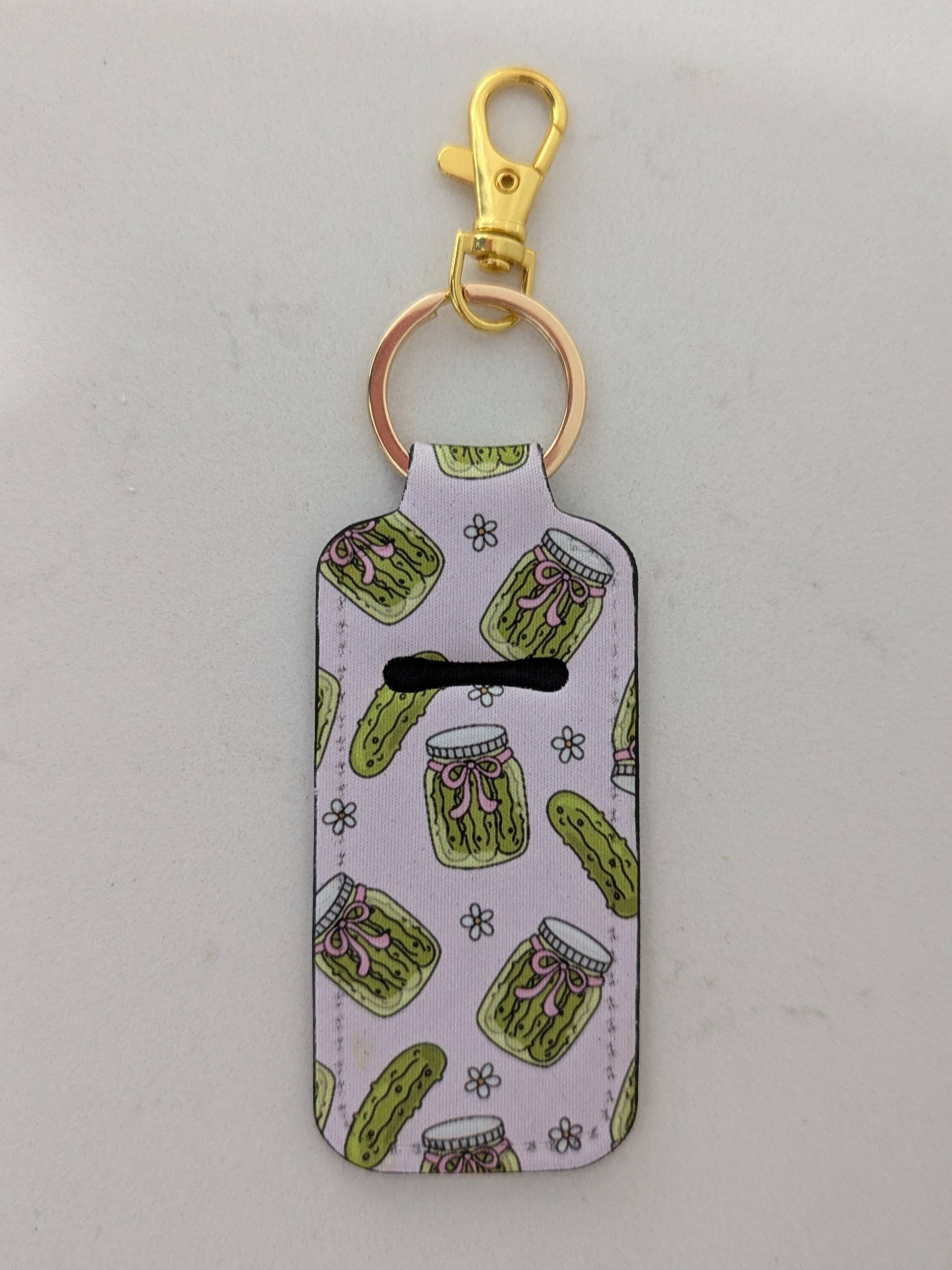 Pickle Girl Coquette Lip Balm Chapstick Holder Keychain