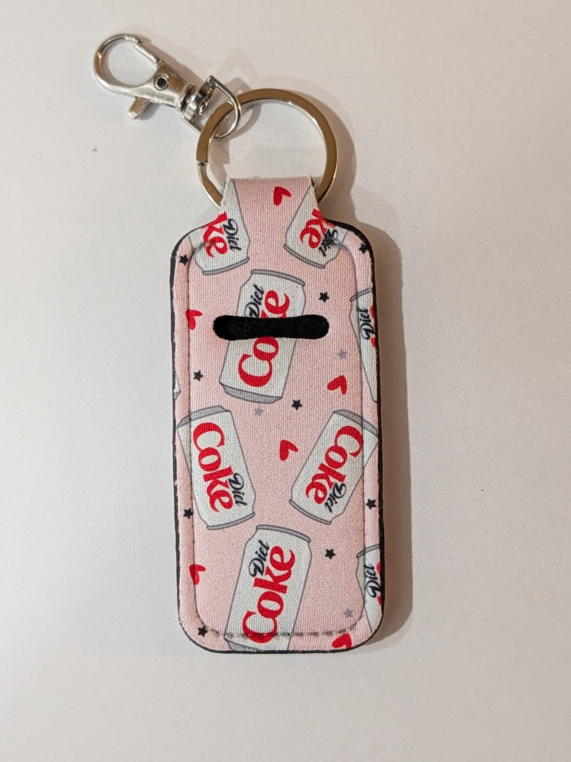 Diet Soda Lip Balm Chapstick Holder Keychain