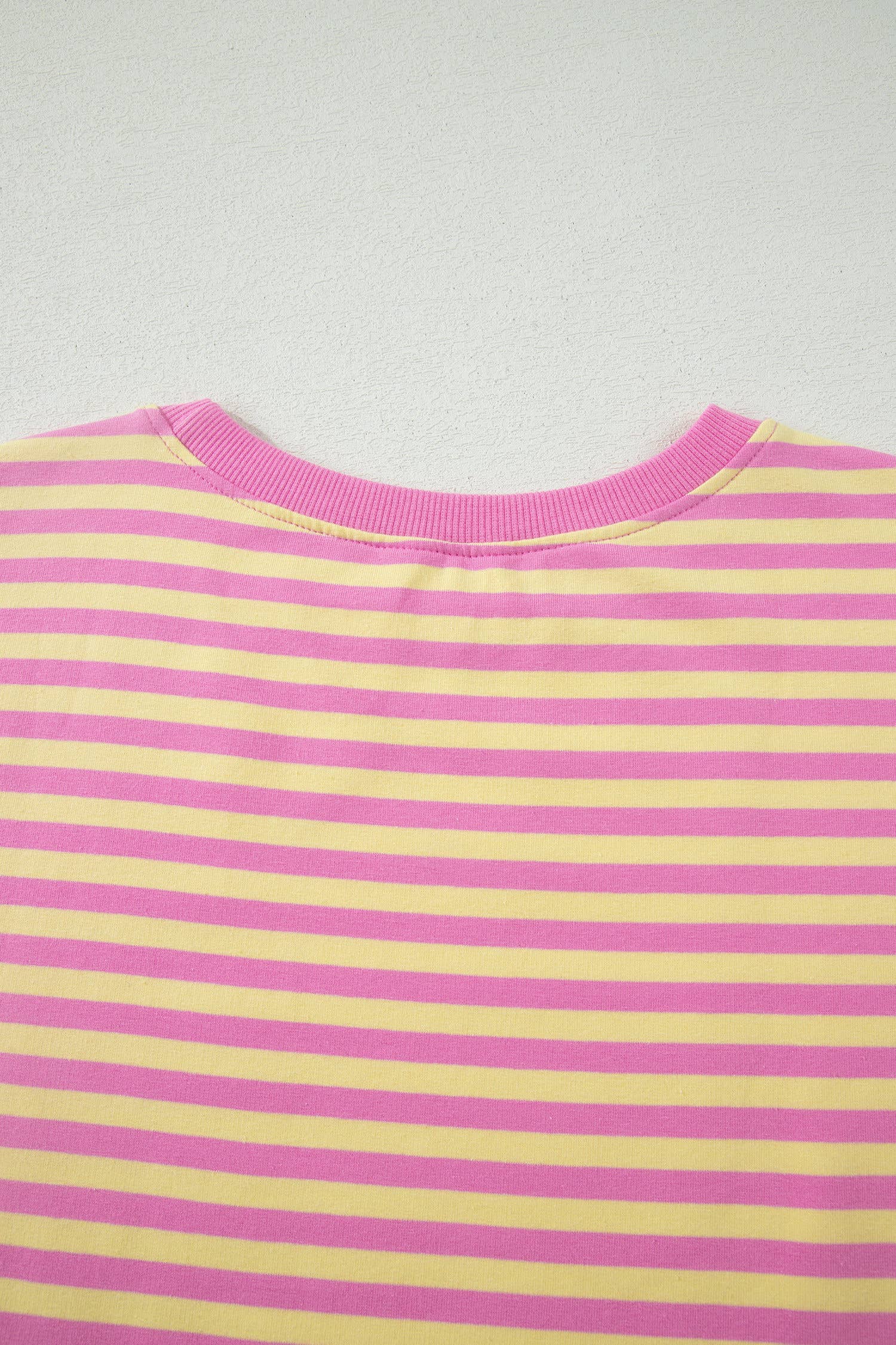 66 Stripe Short Sleeve Top and Skirt Lounge Set (S-XL): Pink Stripe / Missy / L