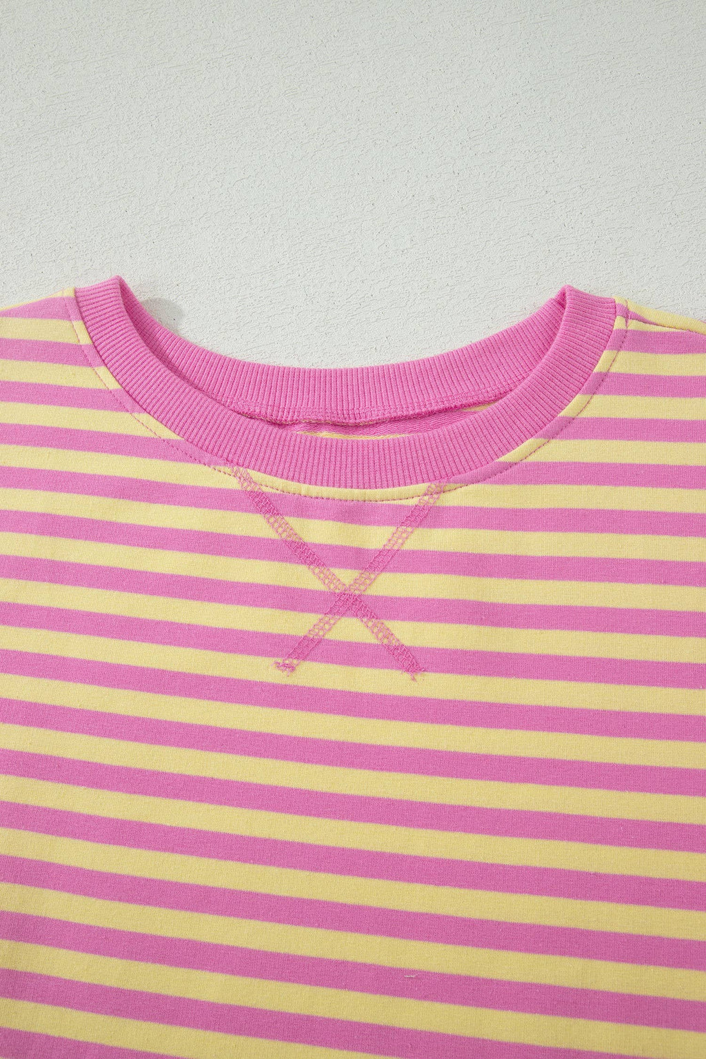 66 Stripe Short Sleeve Top and Skirt Lounge Set (S-XL): Pink Stripe / Missy / XL