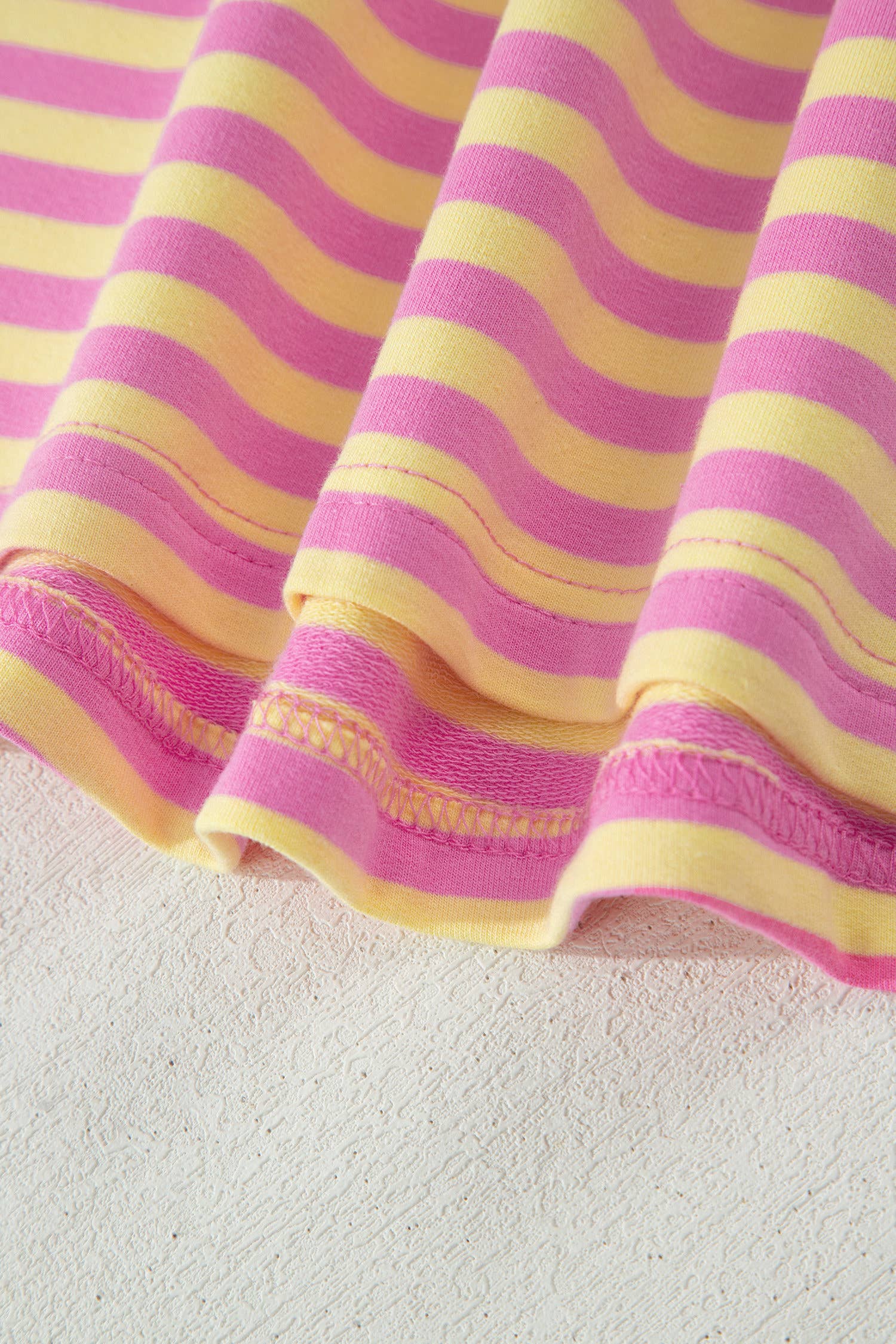 66 Stripe Short Sleeve Top and Skirt Lounge Set (S-XL): Pink Stripe / Missy / L